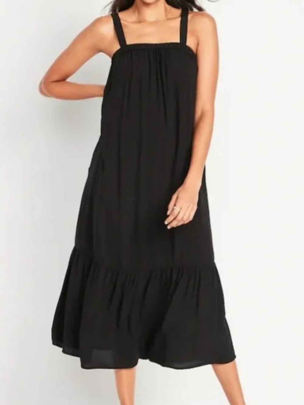 Old Navy Black Tie Back Maxi Sundress Style